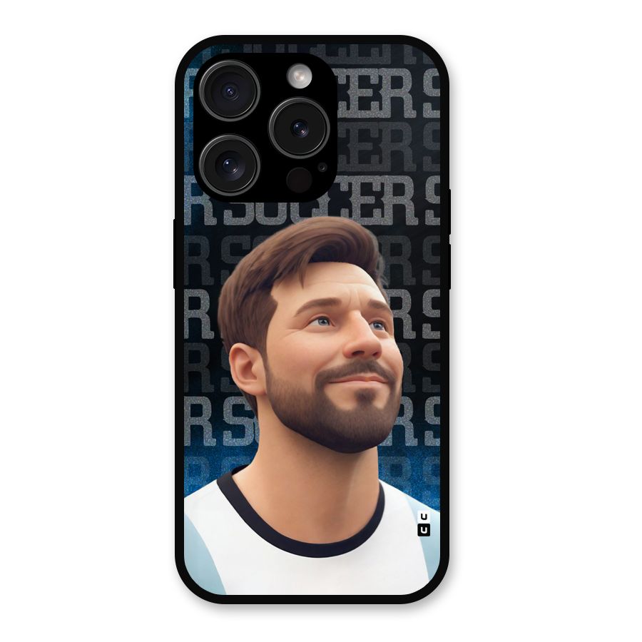 Soccer Star Smiles Metal Back Case for iPhone 15 Pro