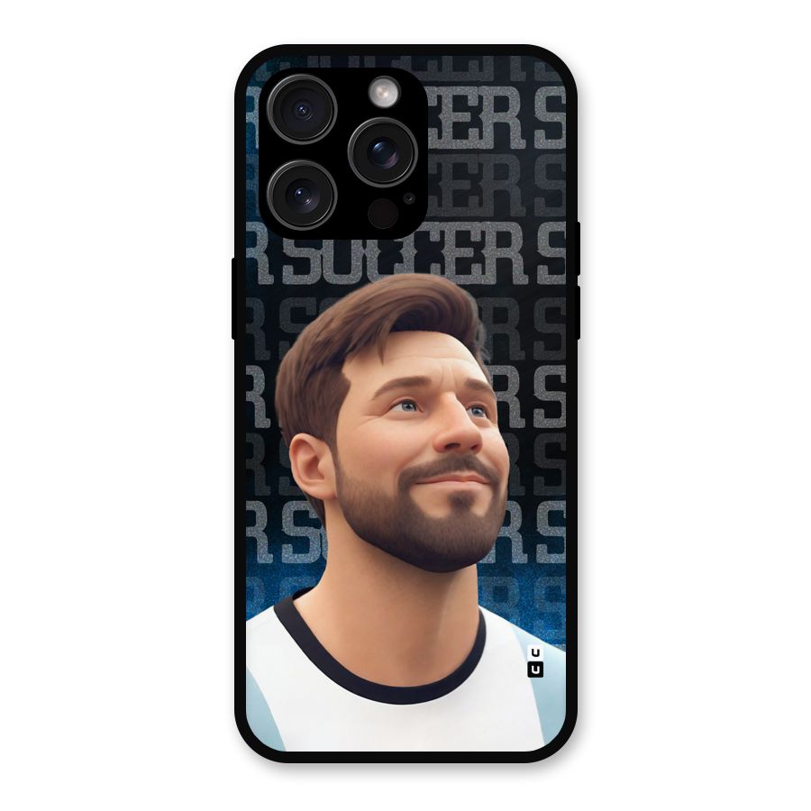 Soccer Star Smiles Metal Back Case for iPhone 15 Pro Max