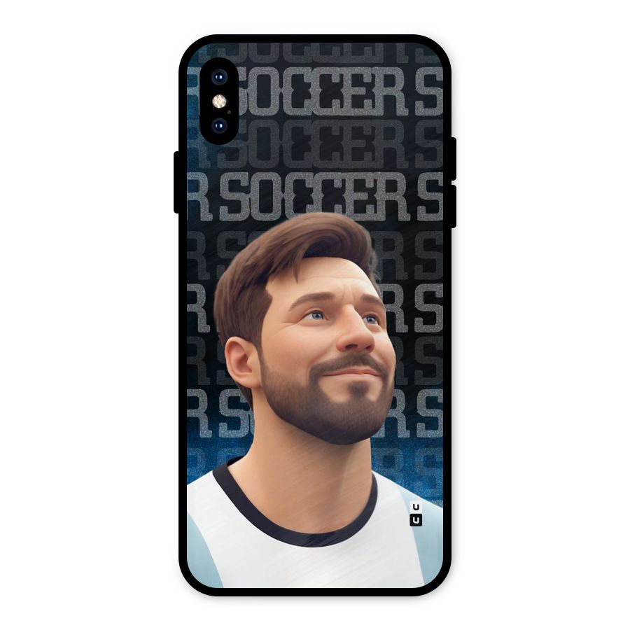 Soccer Star Smiles Metal Back Case for iPhone XS Max
