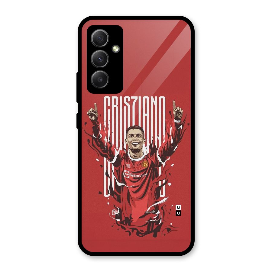 Soccer Star Victory Glass Back Case for Galaxy A34