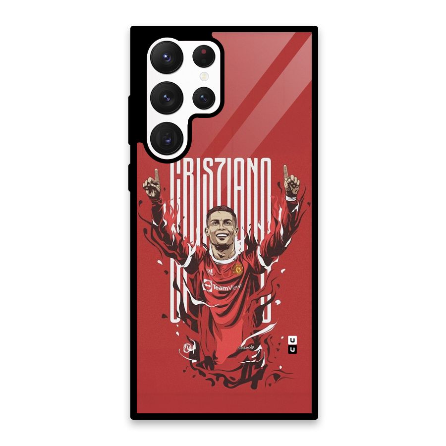 Soccer Star Victory Glass Back Case for Galaxy S22 Ultra 5G