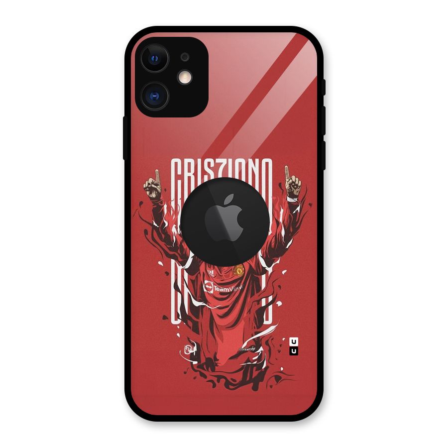 Soccer Star Victory Glass Back Case for iPhone 11 Logo Cut