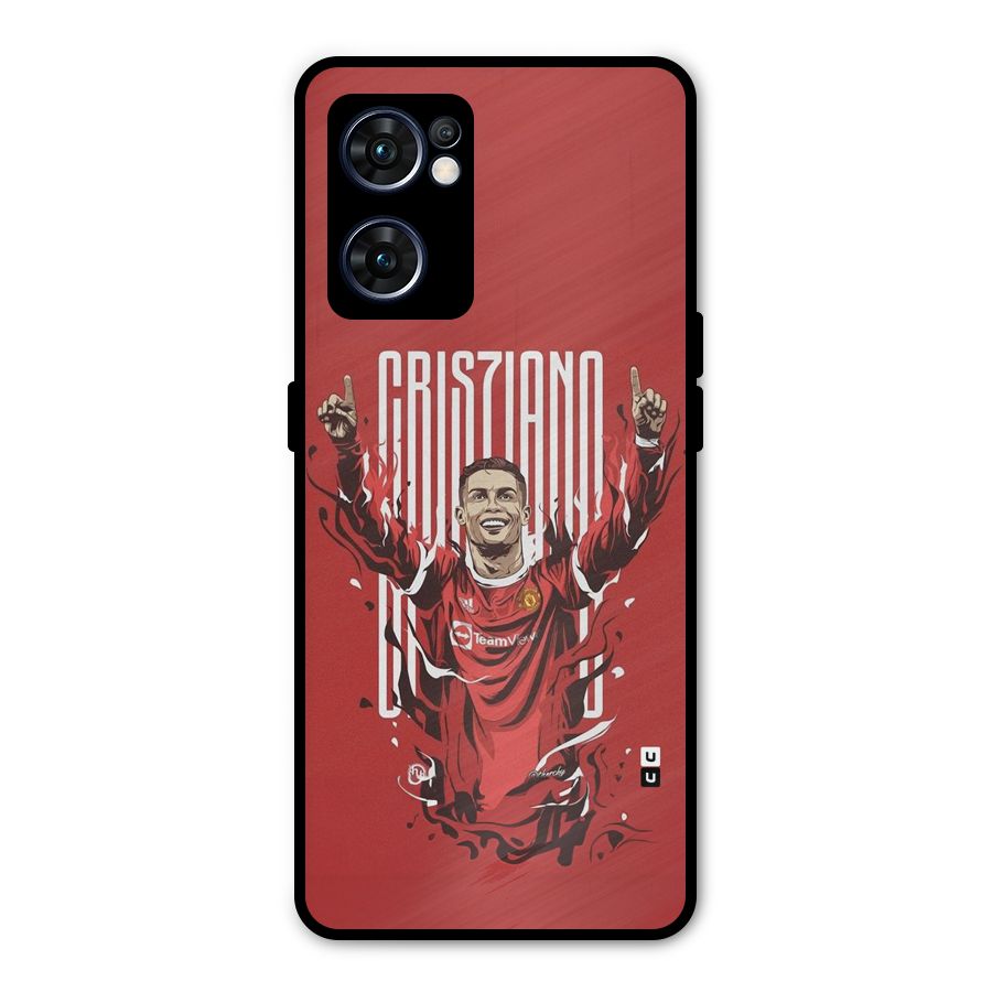 Soccer Star Victory Metal Back Case for Oppo Reno7 5G