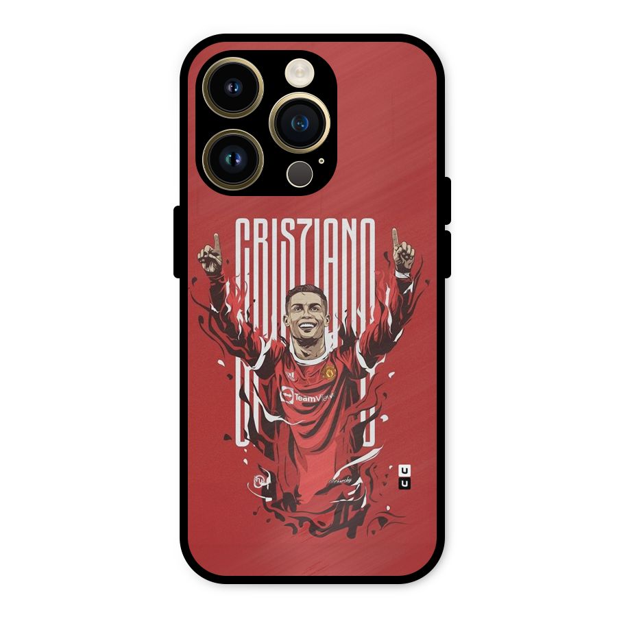 Soccer Star Victory Metal Back Case for iPhone 14 Pro