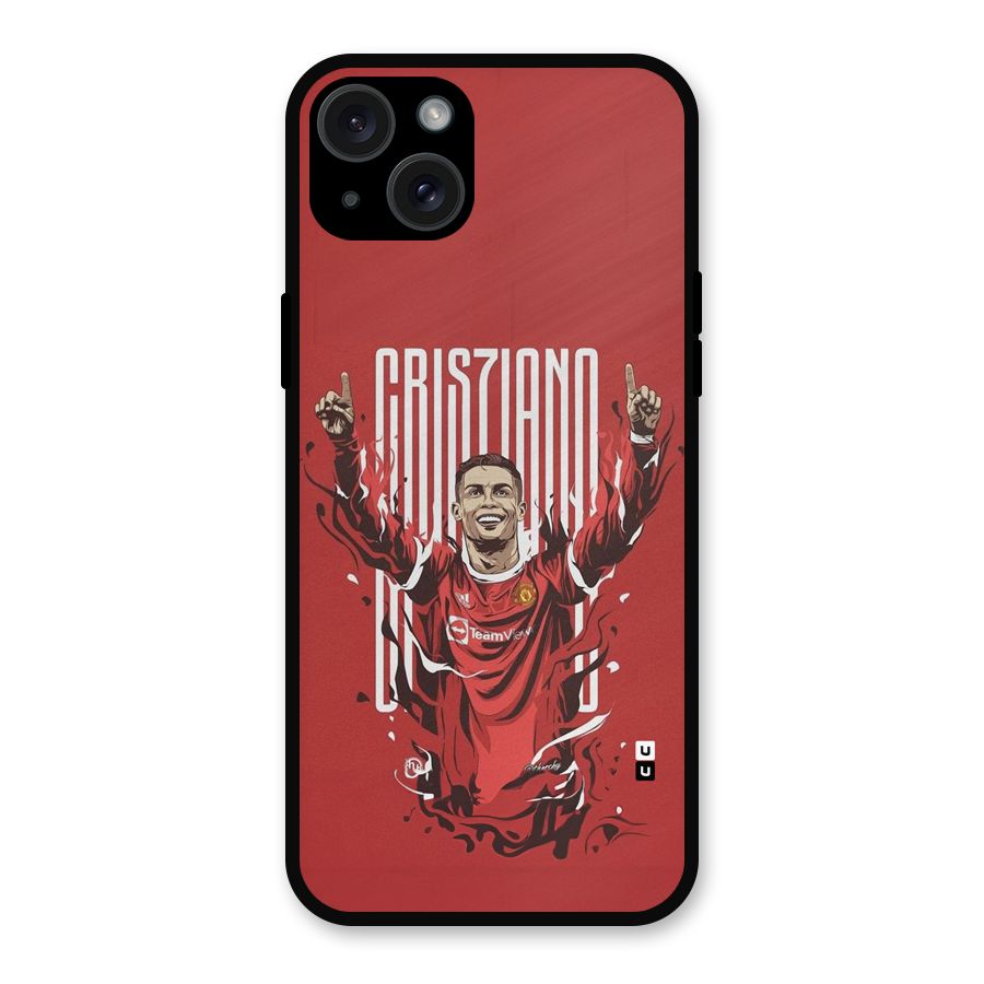Soccer Star Victory Metal Back Case for iPhone 15 Plus