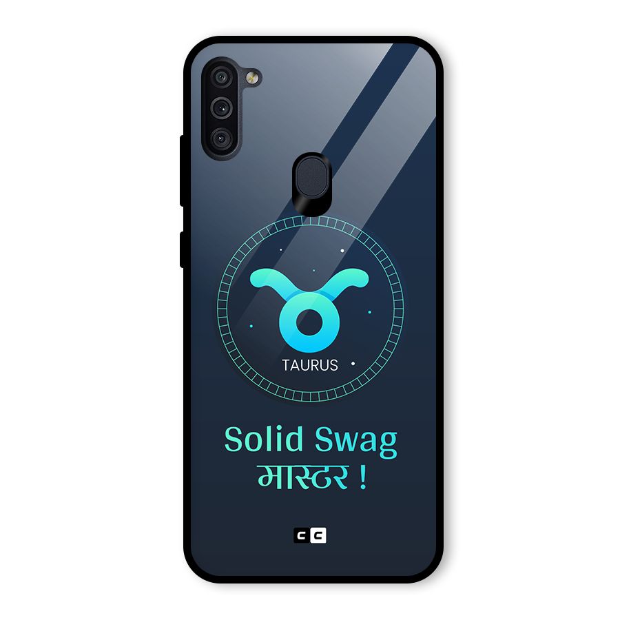 Solid Tauras Glass Back Case for Galaxy M11