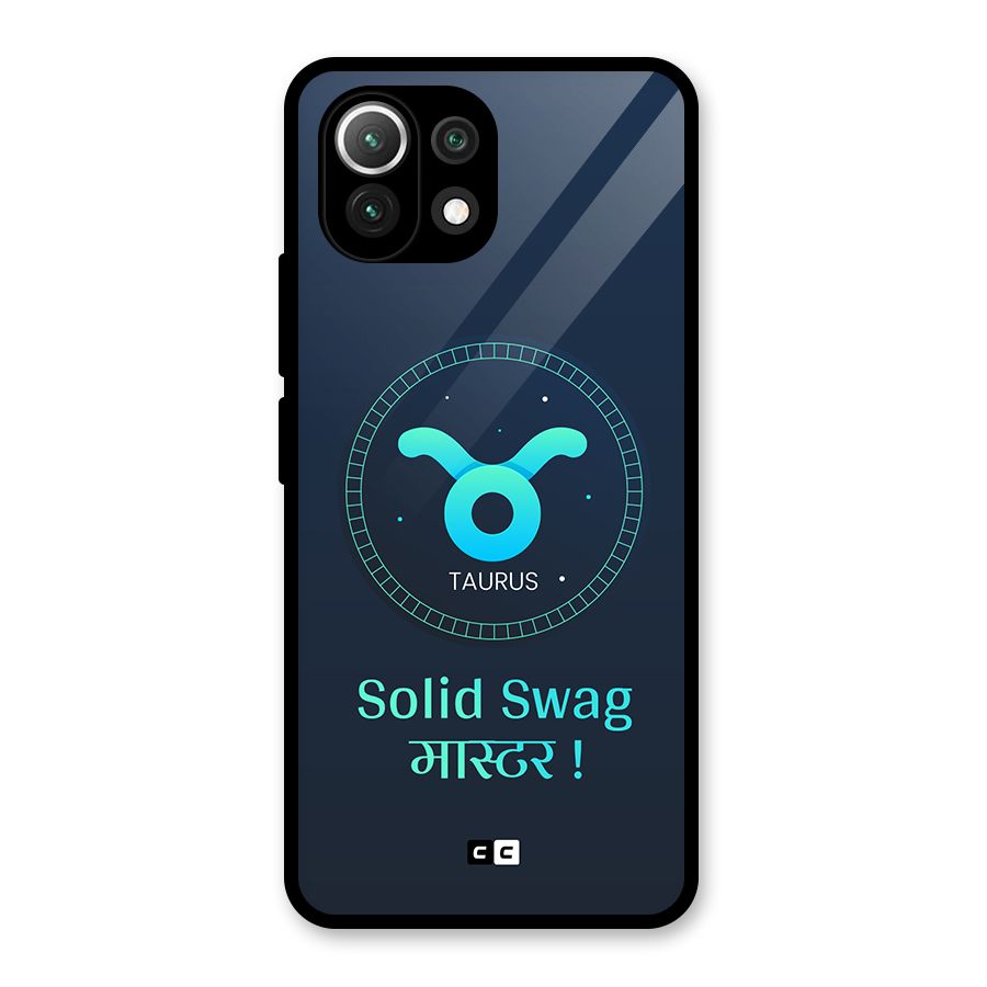 Solid Tauras Glass Back Case for Mi 11 Lite NE 5G