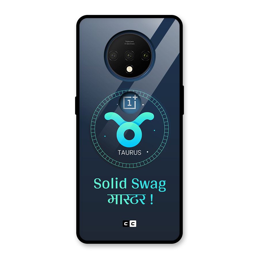 Solid Tauras Glass Back Case for OnePlus 7T