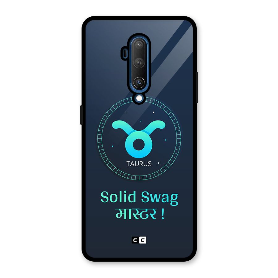 Solid Tauras Glass Back Case for OnePlus 7T Pro