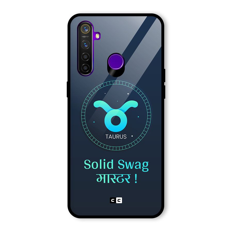 Solid Tauras Glass Back Case for Realme 5 Pro