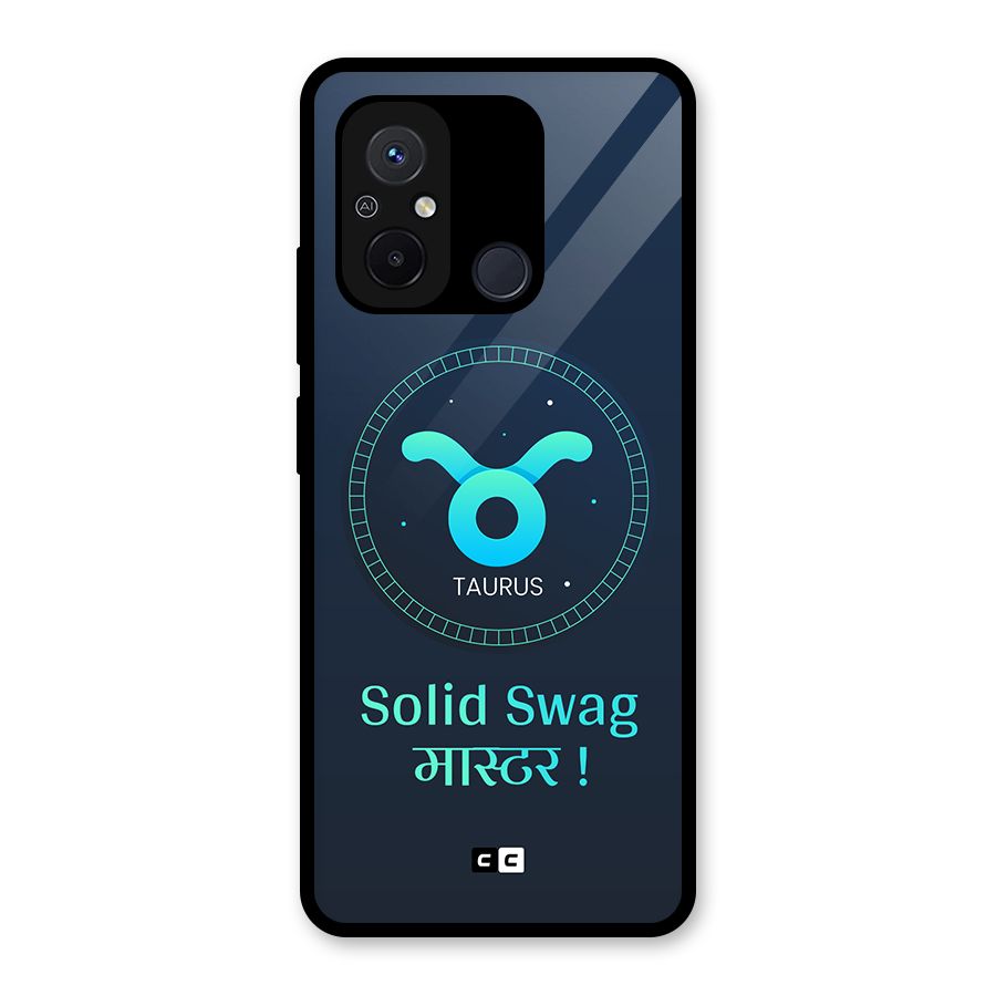 Solid Tauras Glass Back Case for Redmi 12C