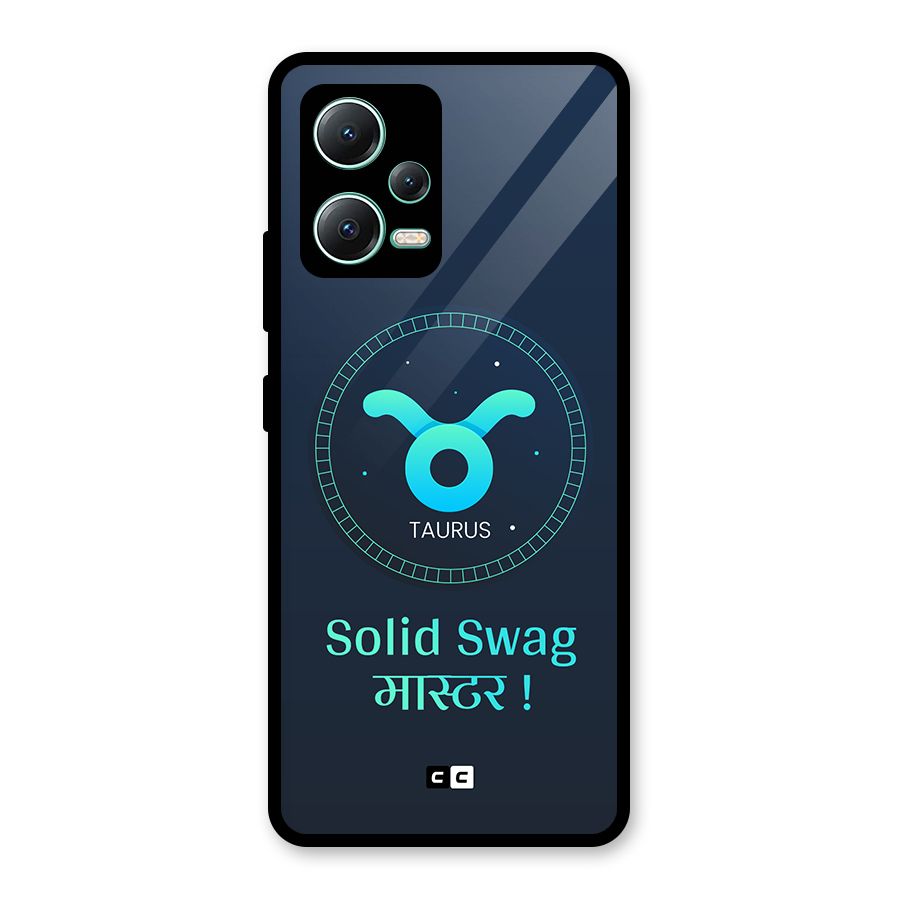 Solid Tauras Glass Back Case for Redmi Note 12 5G