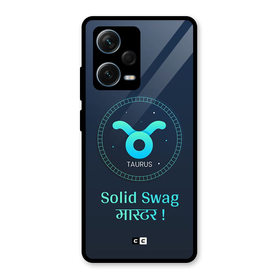 Solid Tauras Glass Back Case for Redmi Note 12 Pro Plus 5G
