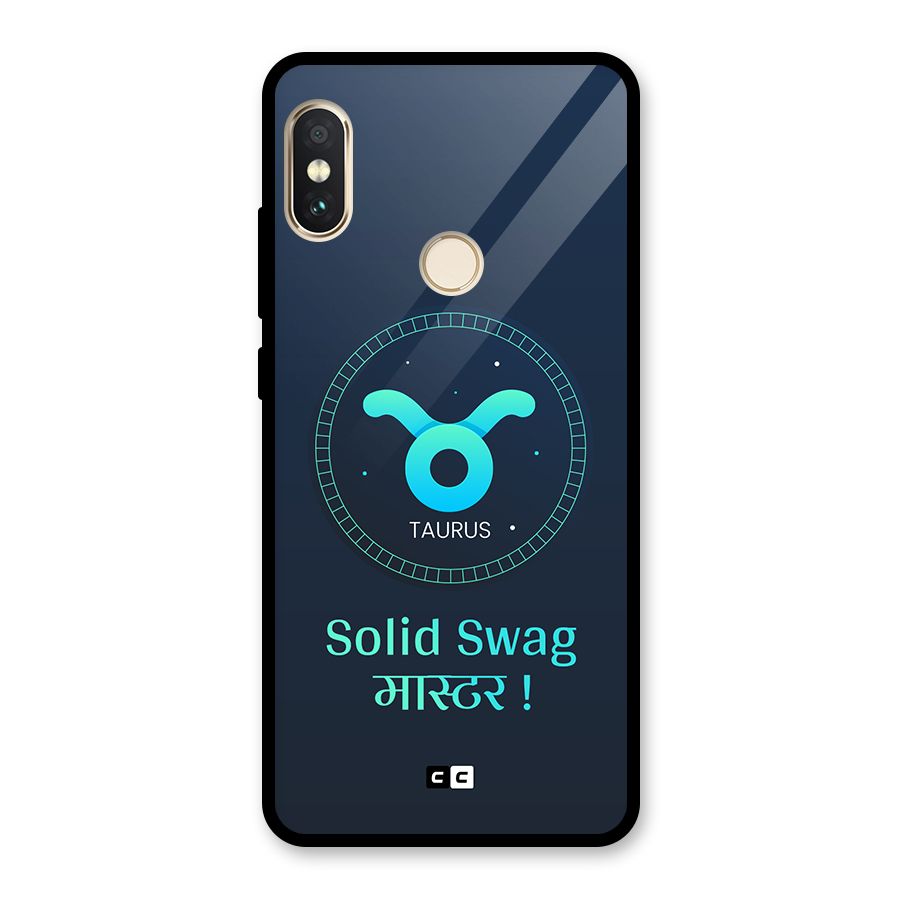 Solid Tauras Glass Back Case for Redmi Note 5 Pro