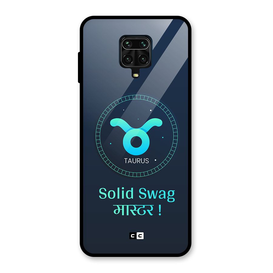 Solid Tauras Glass Back Case for Redmi Note 9 Pro
