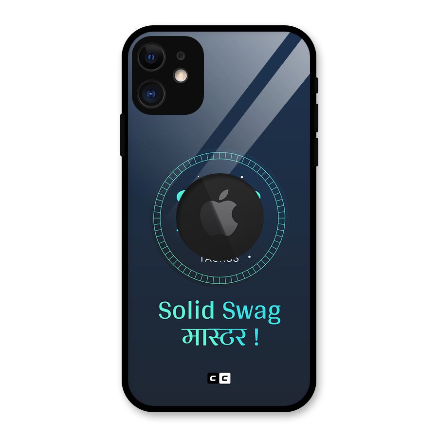 Solid Tauras Glass Back Case for iPhone 11 Logo Cut