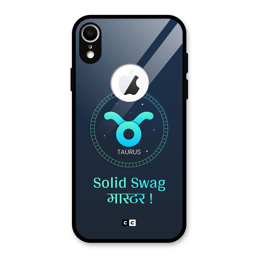 Solid Tauras Glass Back Case for iPhone XR Logo Cut