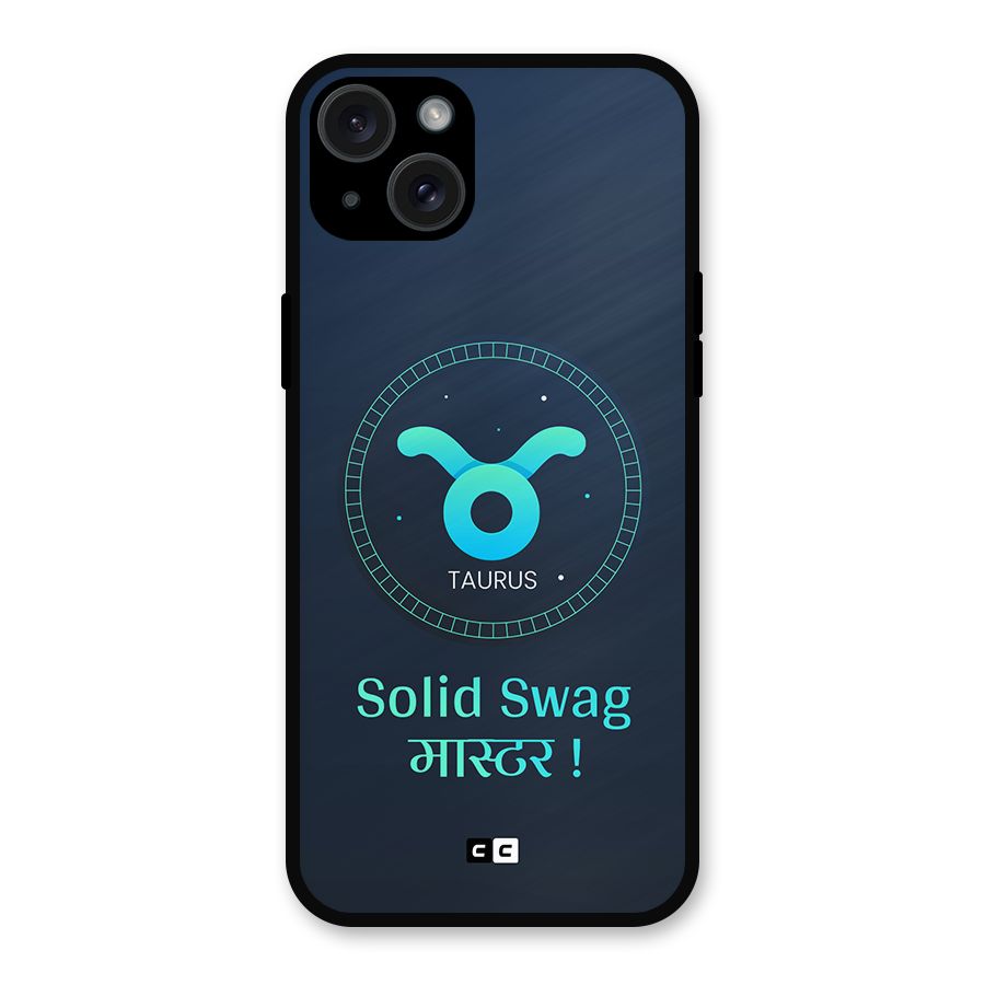 Solid Tauras Metal Back Case for iPhone 15 Plus