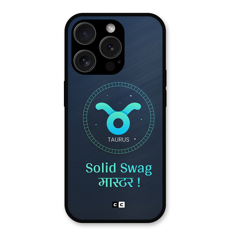 Solid Tauras Metal Back Case for iPhone 15 Pro