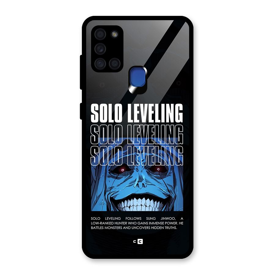 Solo Leveling Typo Glass Back Case for Galaxy A21s