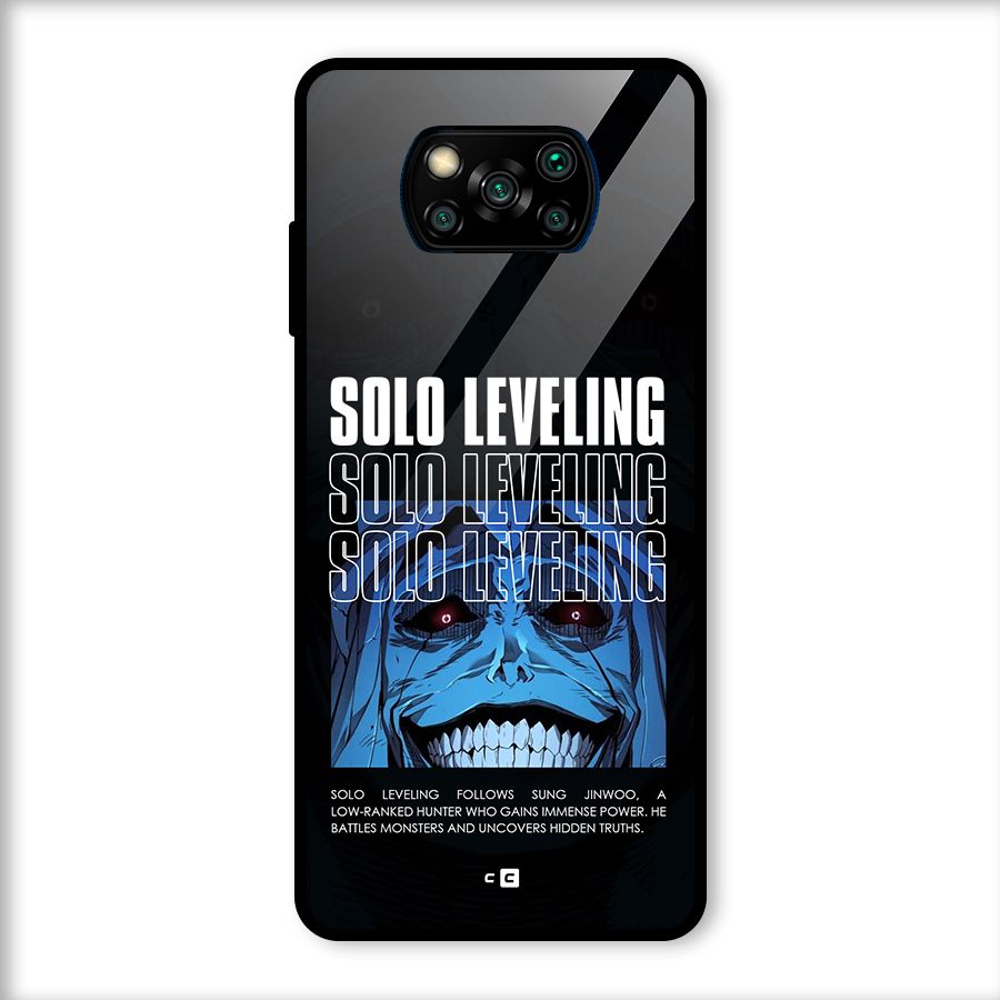 Solo Leveling Typo Glass Back Case for Poco X3