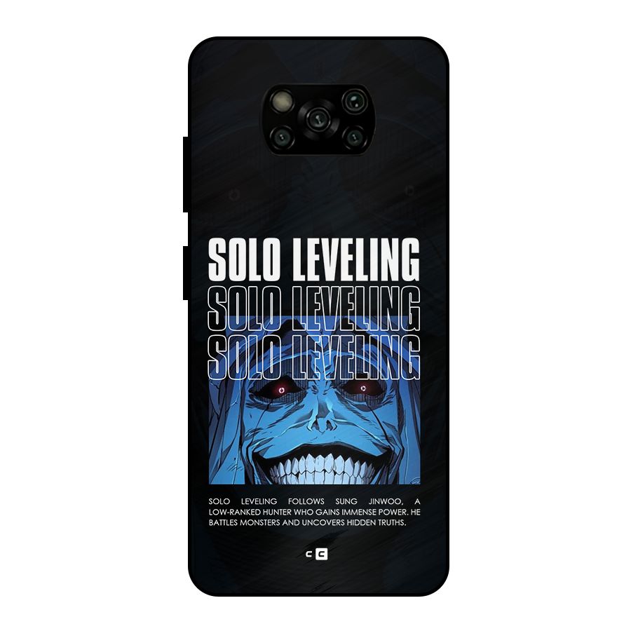 Solo Leveling Typo Metal Back Case for Poco X3