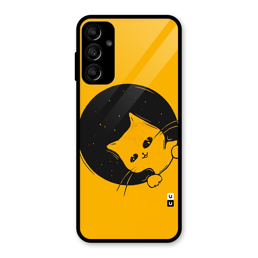 Space Cat Glass Back Case for Galaxy A14 5G