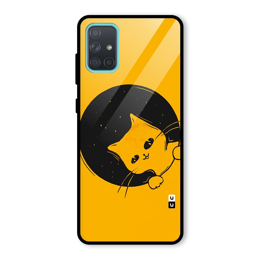 Space Cat Glass Back Case for Galaxy A71