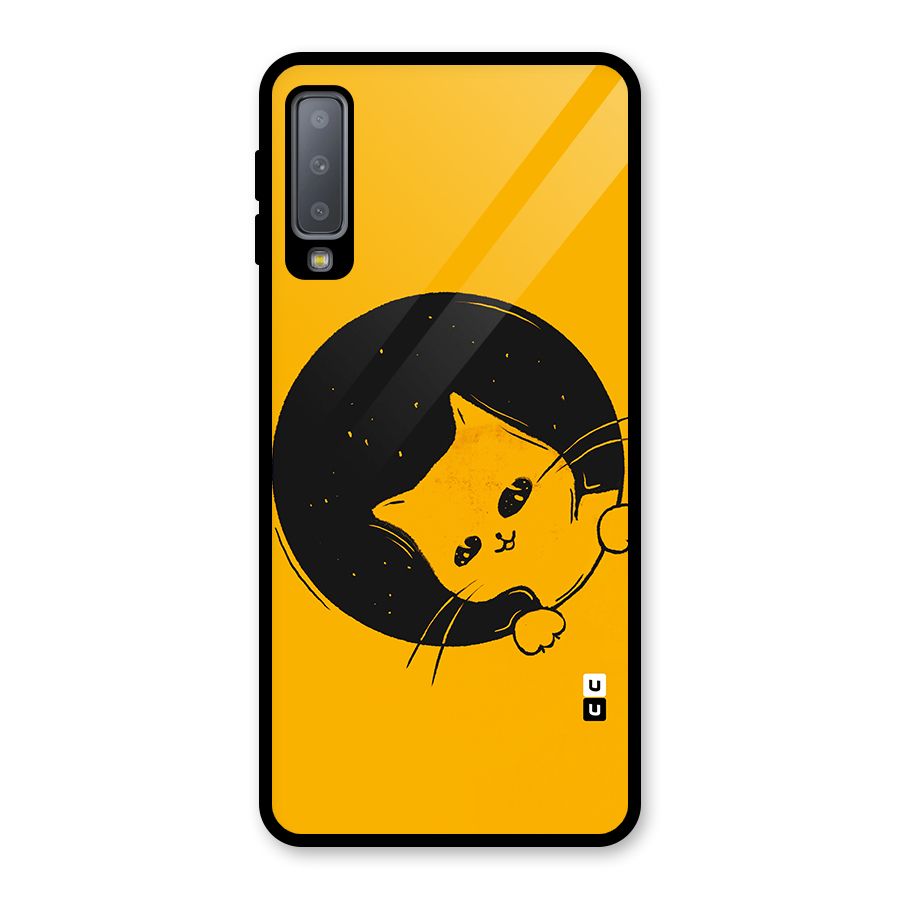 Space Cat Glass Back Case for Galaxy A7 (2018)