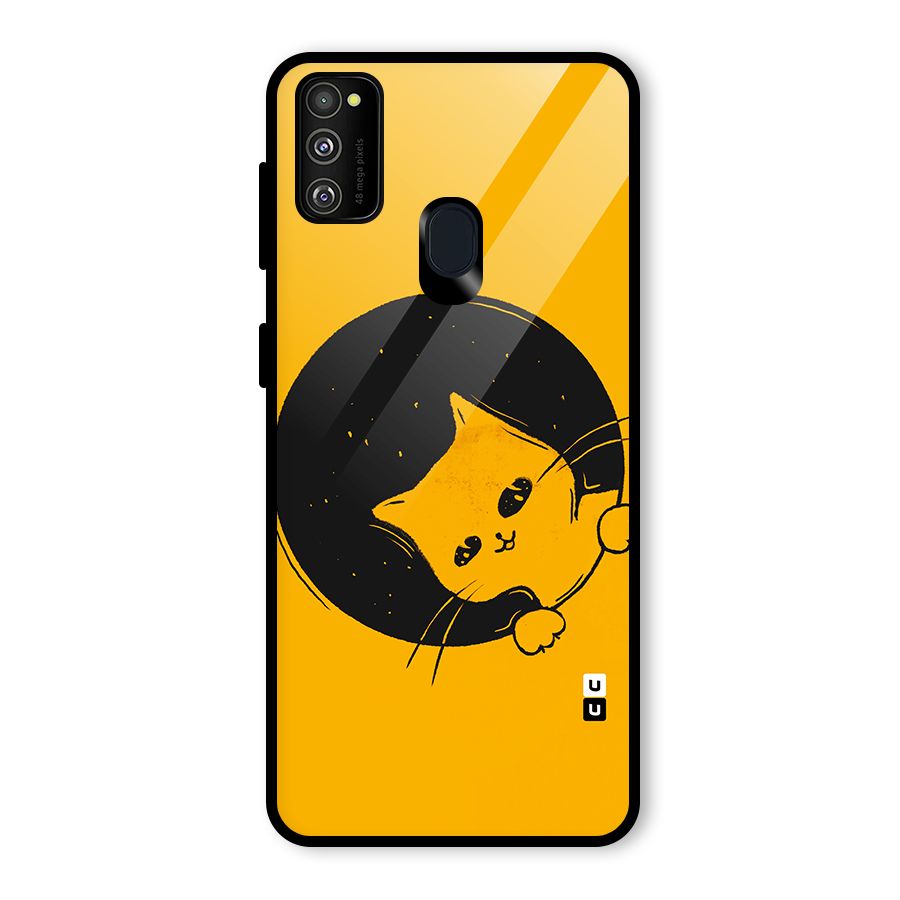 Space Cat Glass Back Case for Galaxy M30s