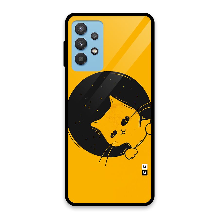 Space Cat Glass Back Case for Galaxy M32 5G