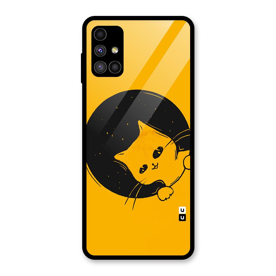 Space Cat Glass Back Case for Galaxy M51