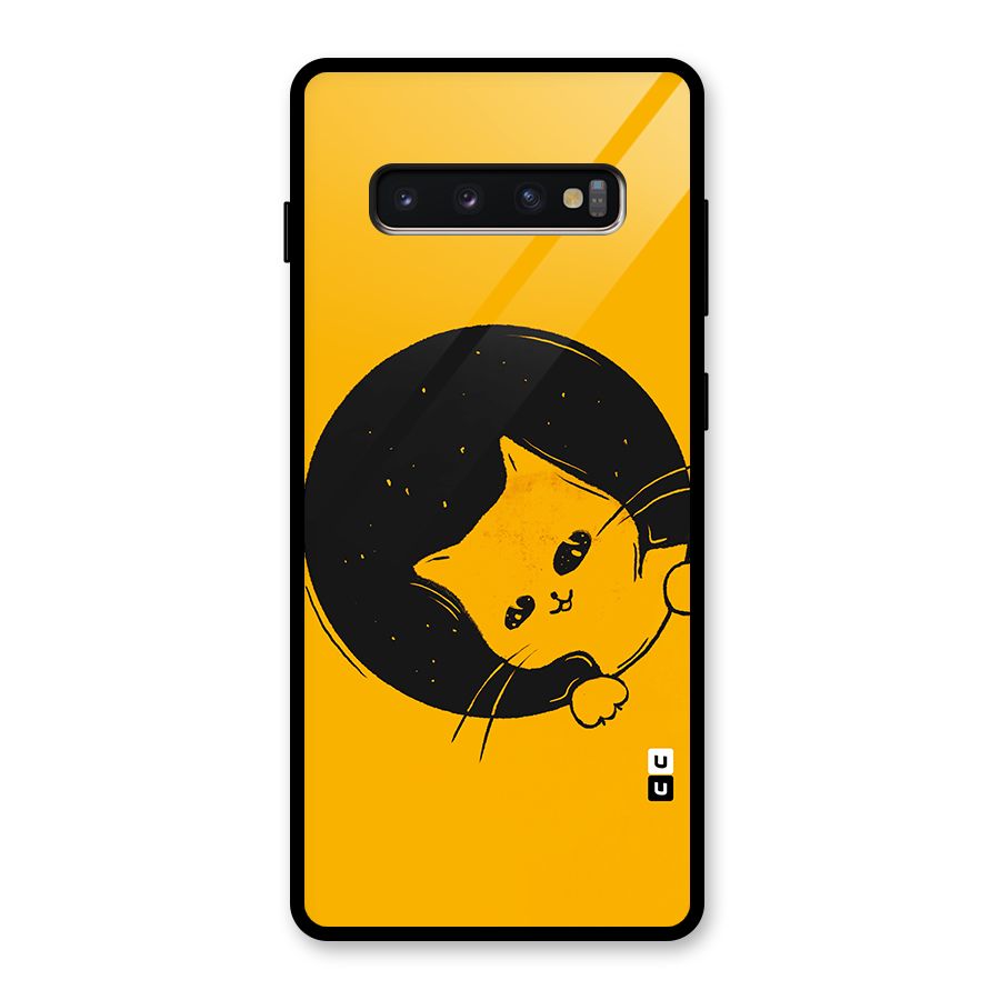 Space Cat Glass Back Case for Galaxy S10 Plus