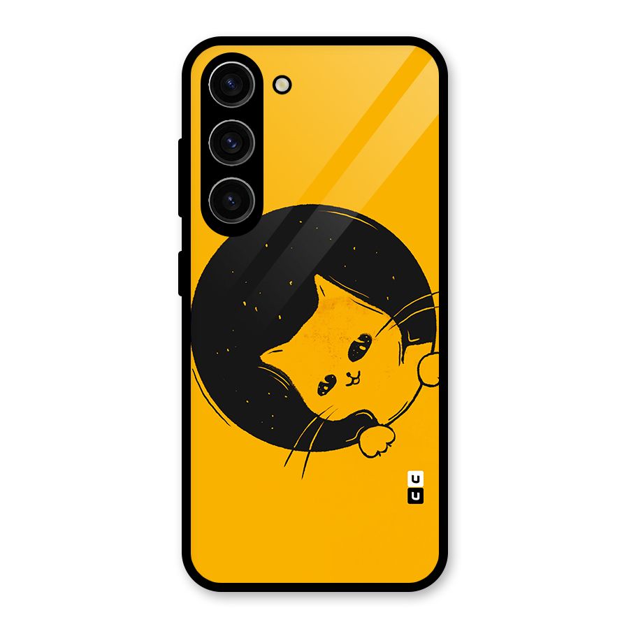 Space Cat Glass Back Case for Galaxy S23