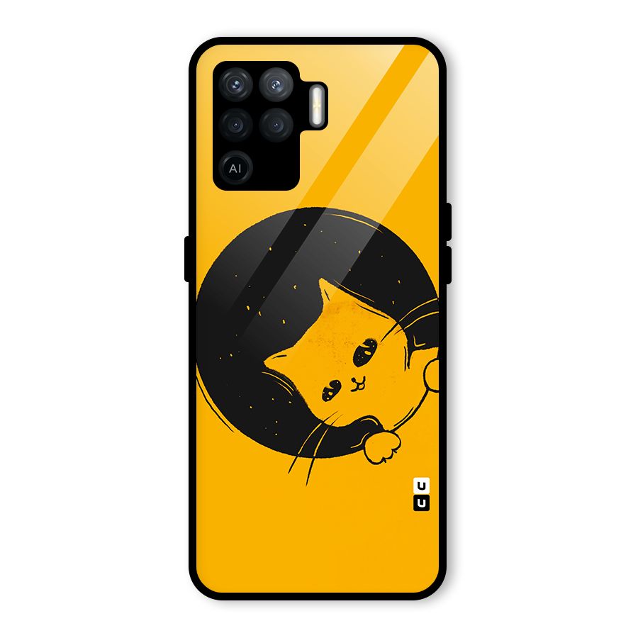 Space Cat Glass Back Case for Oppo F19 Pro