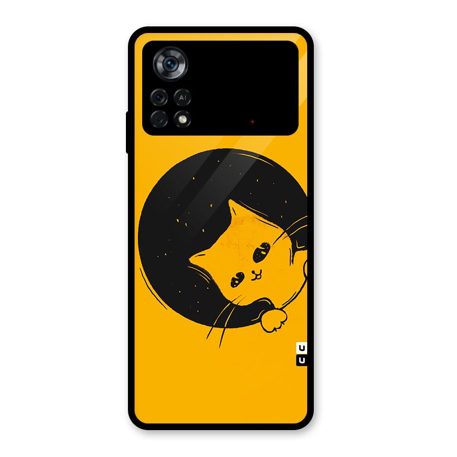 Space Cat Glass Back Case for Poco X4 Pro 5G