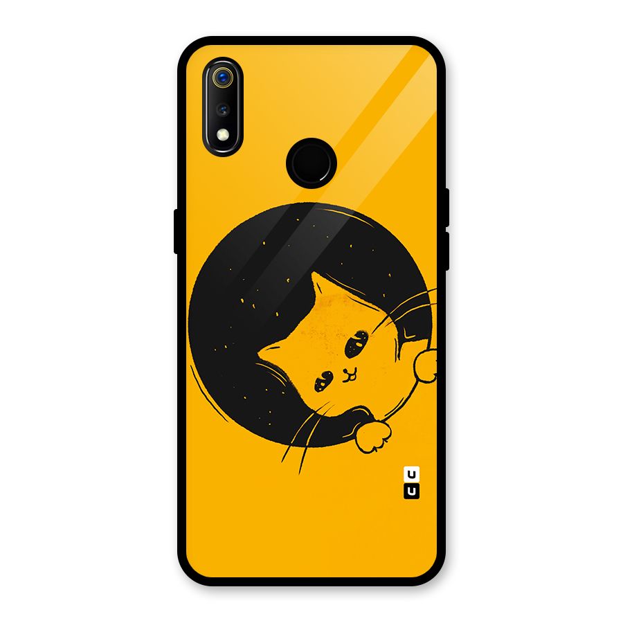 Space Cat Glass Back Case for Realme 3i