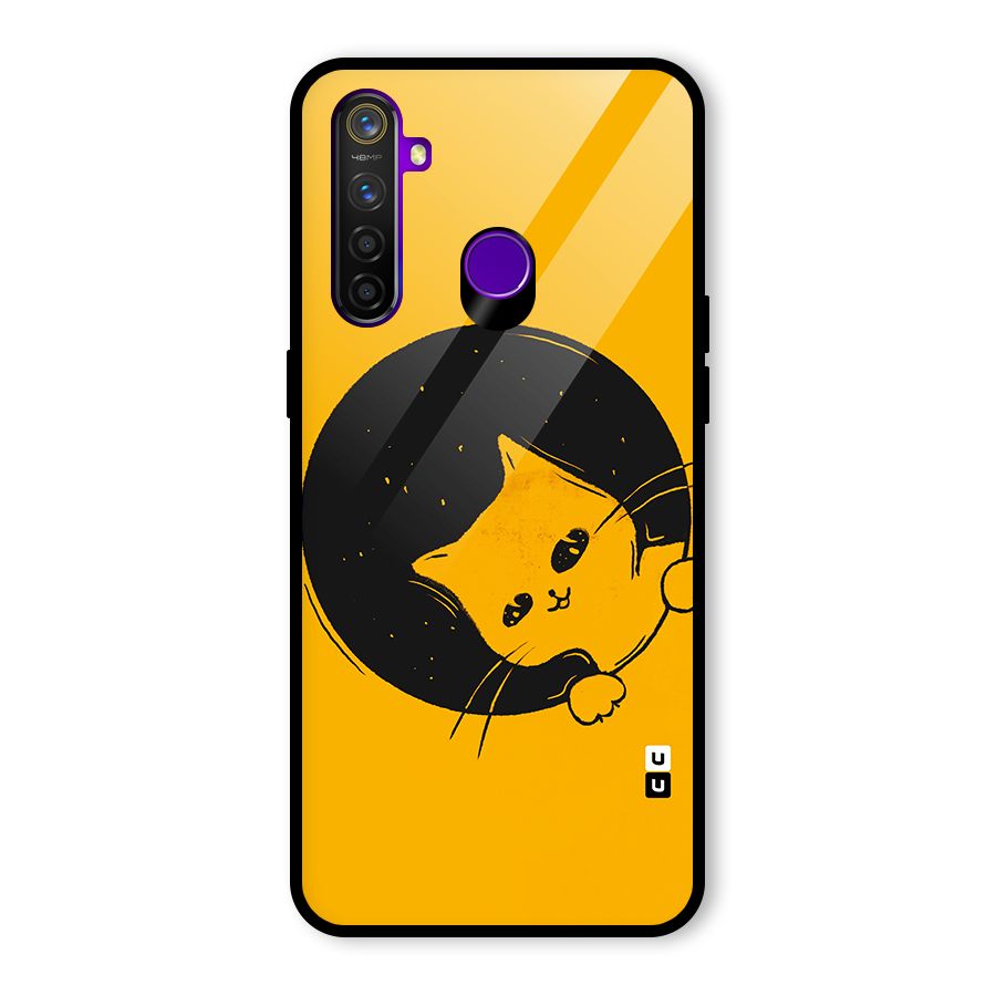Space Cat Glass Back Case for Realme 5 Pro
