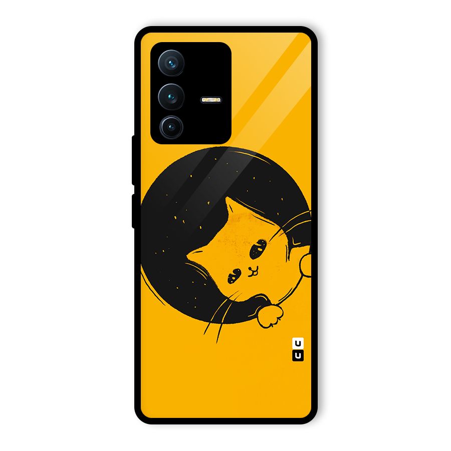 Space Cat Glass Back Case for Vivo V23 Pro