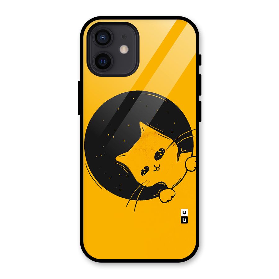 Space Cat Glass Back Case for iPhone 12