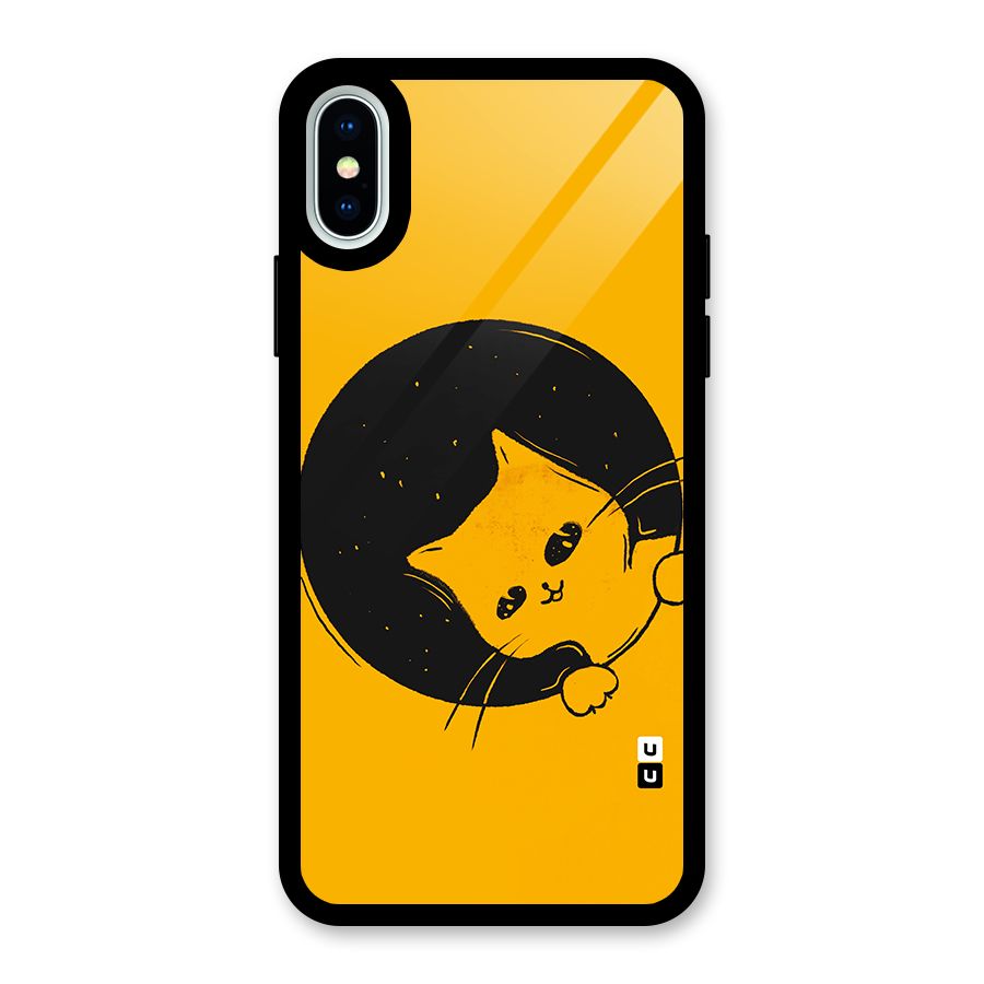Space Cat Glass Back Case for iPhone XS