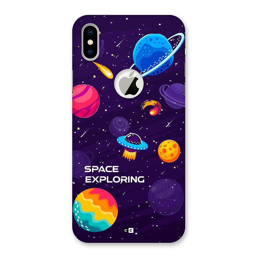 Space Exploring Back Case for iPhone X Logo Cut