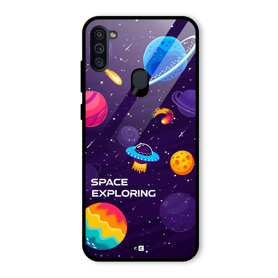 Space Exploring Glass Back Case for Galaxy M11