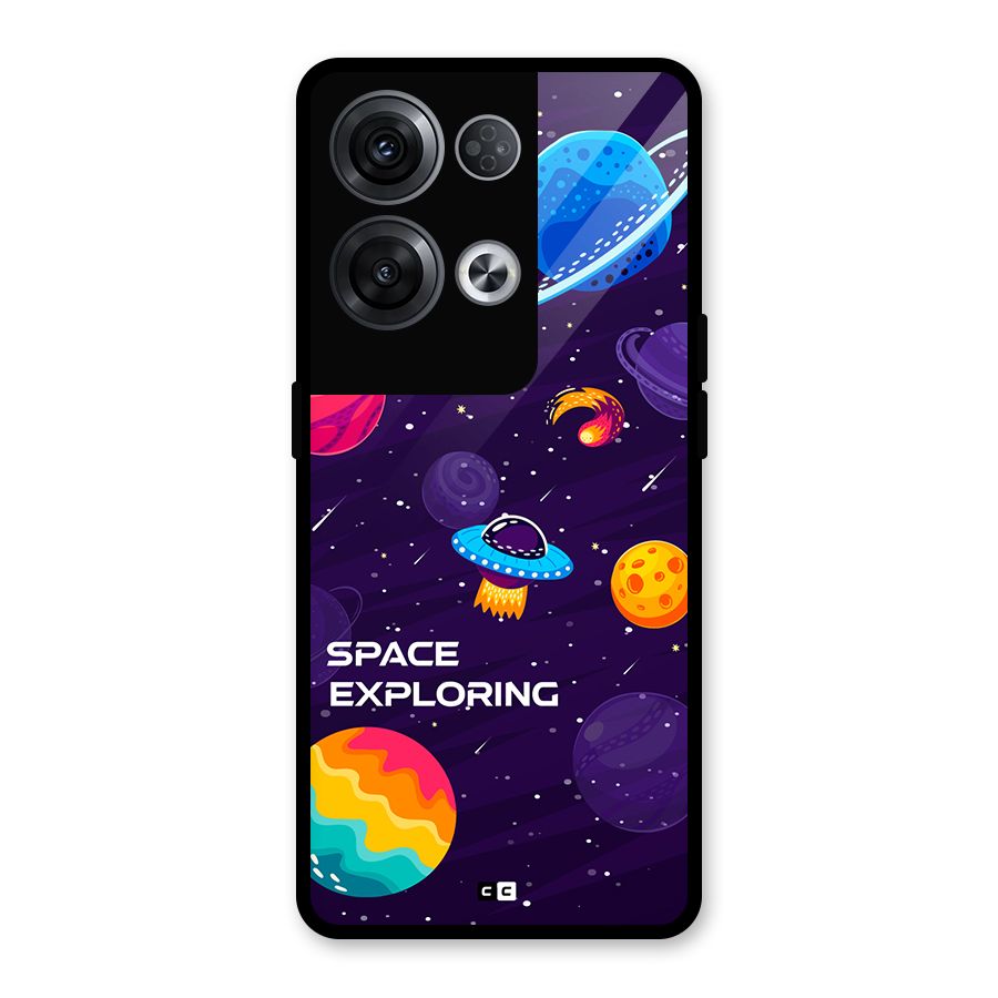 Space Exploring Glass Back Case for Oppo Reno8 Pro 5G