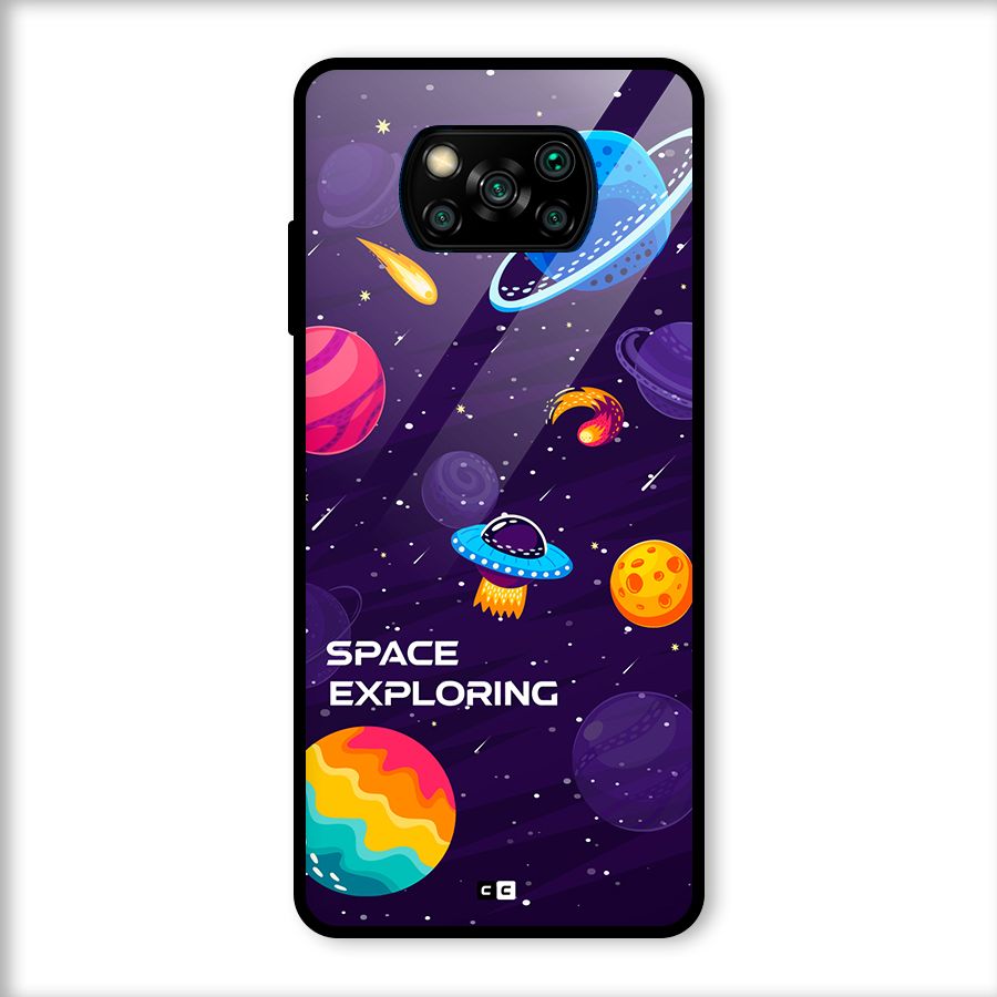 Space Exploring Glass Back Case for Poco X3