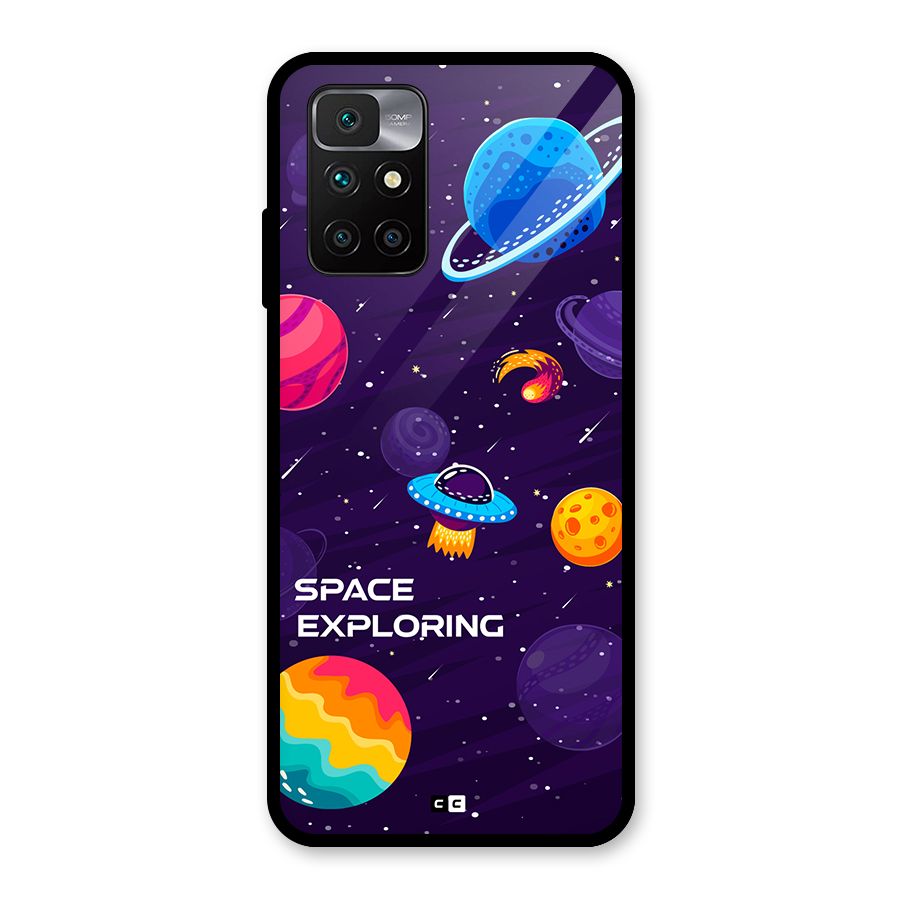 Space Exploring Glass Back Case for Redmi 10 Prime