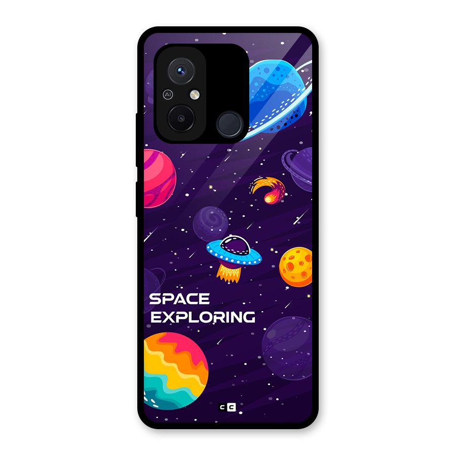 Space Exploring Glass Back Case for Redmi 12C