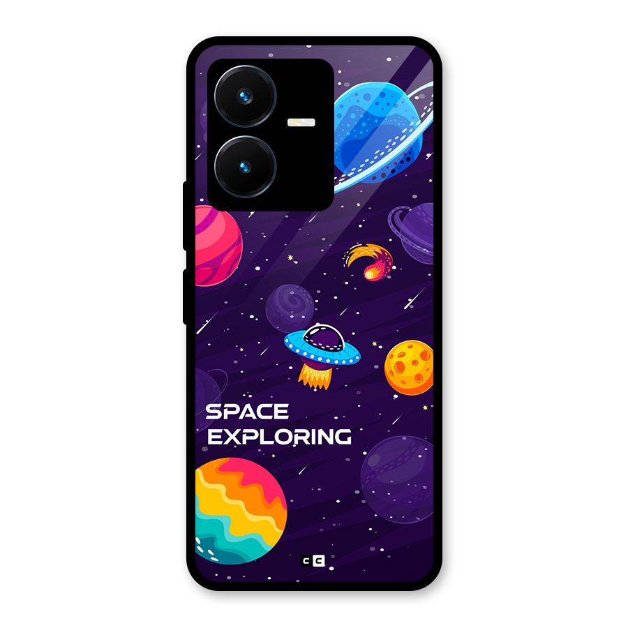 Space Exploring Glass Back Case for Vivo Y22s