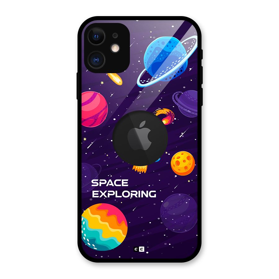 Space Exploring Glass Back Case for iPhone 11 Logo Cut
