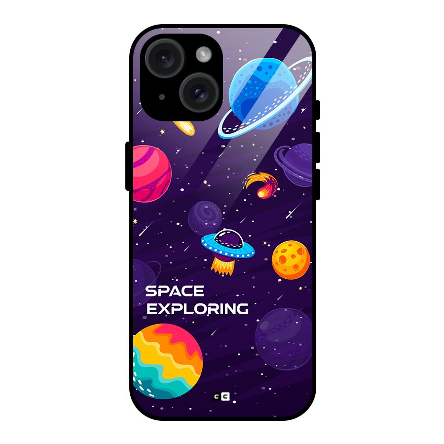 Space Exploring Glass Back Case for iPhone 15